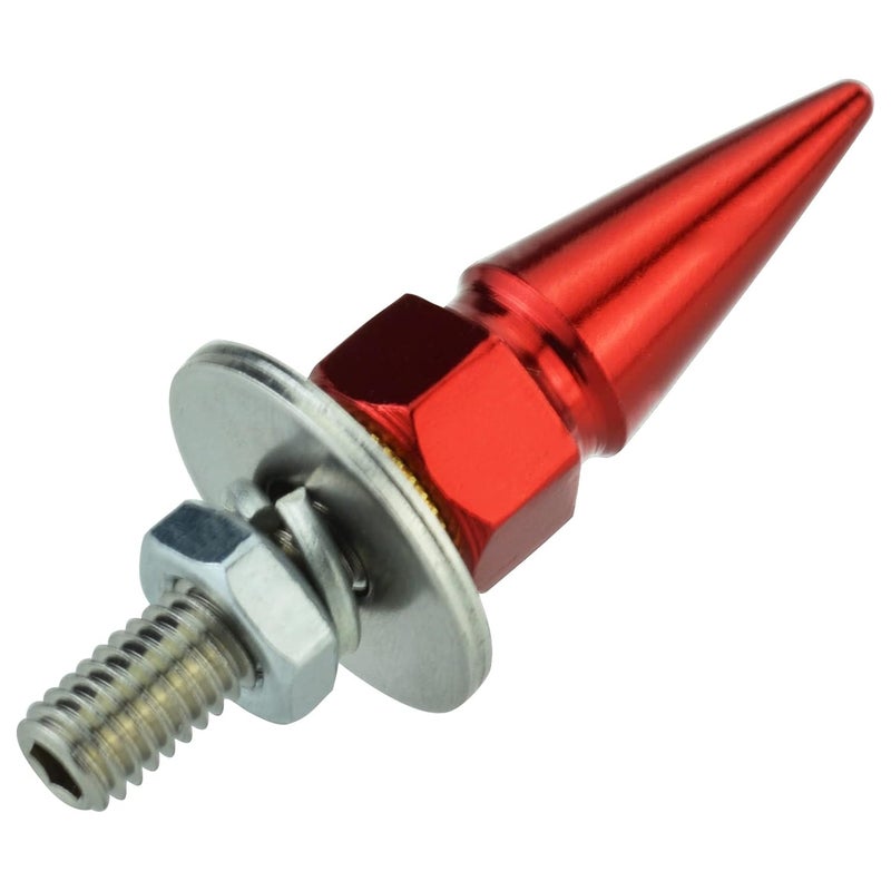 Abfer Car License Plate Screws Spike Shape License Plate Fasteners bolt 4Pcs Anti Theft License Plate Screw Frame Kit Fit for Most Vehicle Motorcycles Trucks (red) - Image 4